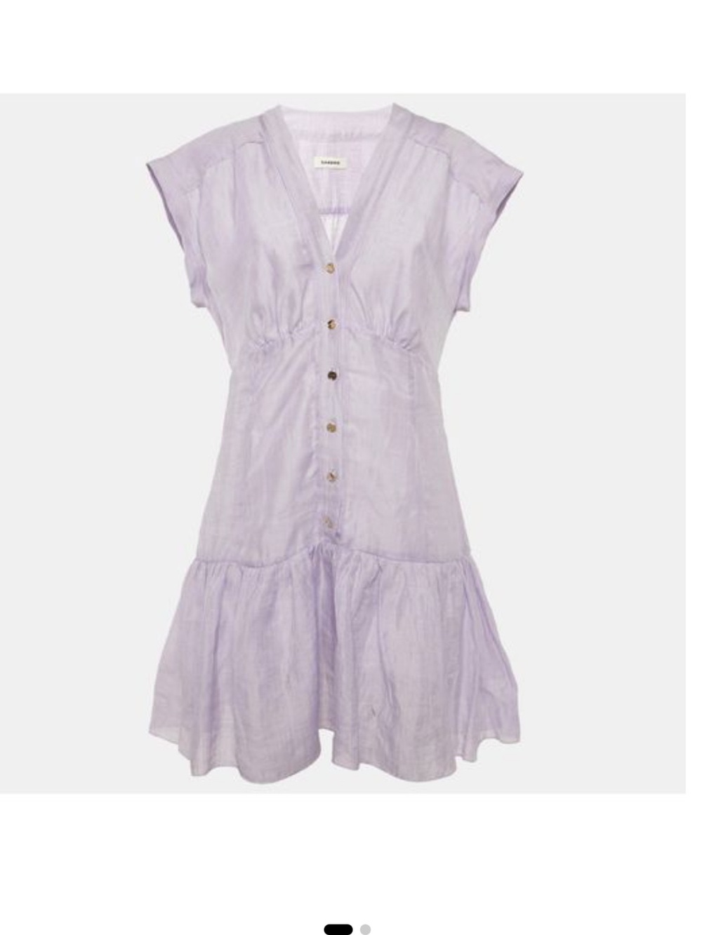 Sandro Maelys Lilac Button-Front Tiered Mini Dress size 38 (US6)